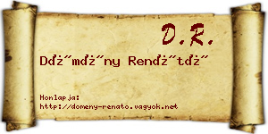Dömény Renátó névjegykártya