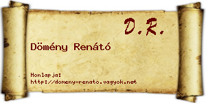 Dömény Renátó névjegykártya